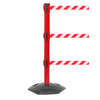 Queue Solutions WeatherMaster Triple 250, Red, 11' Red/White DANGER KEEP OUT Belt WMRTriple250R-RWD110